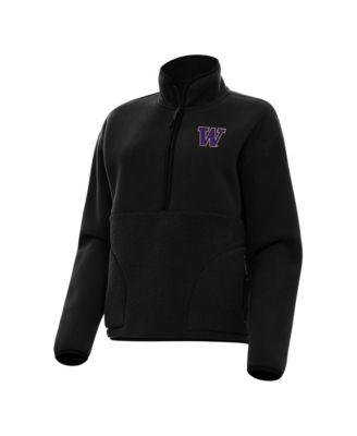 Women's Black Washington Huskies Figure Half-Zip Pullover Sweatshirt