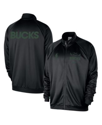 Men's&nbsp; Black Milwaukee Bucks Courtside Pique Club Full-Zip Track Jacket