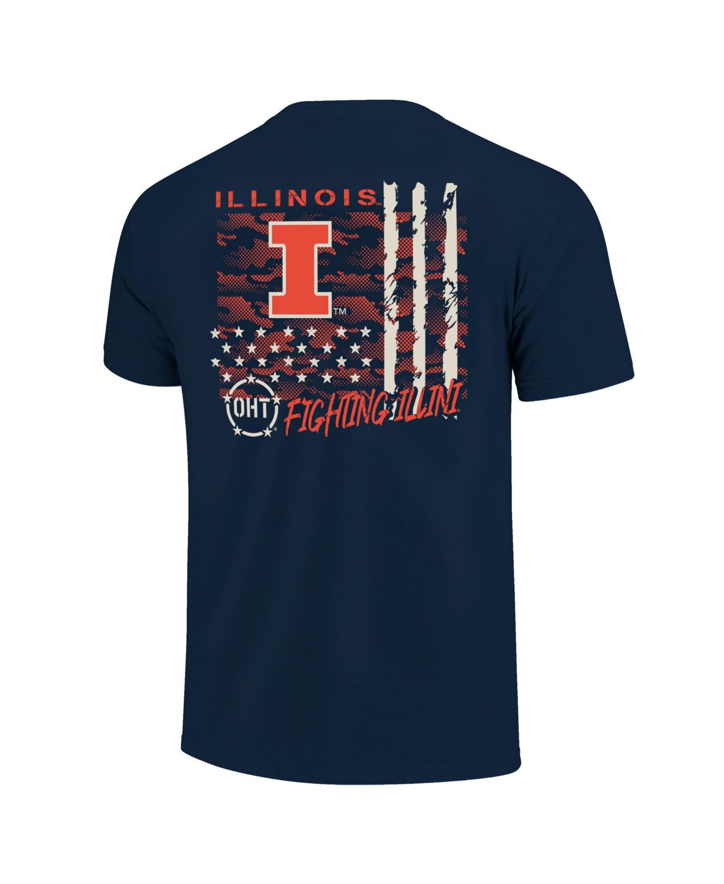 Мужская футболка Image One Navy Illinois Fighting Illini Comfort Colors OHT Camo Overlay — фото 2
