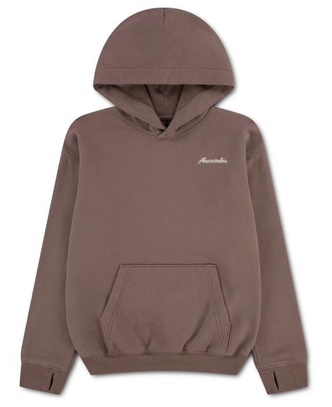 Худи abercrombie kids Long-Sleeve Saddle Up для мальчиков, цвет: Глубокий серо-коричневый