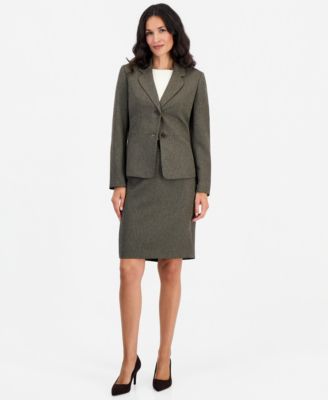 Women's Slim-Fit Notch-Collar Two-Button Jacket and Skirt, 2-Piece Set