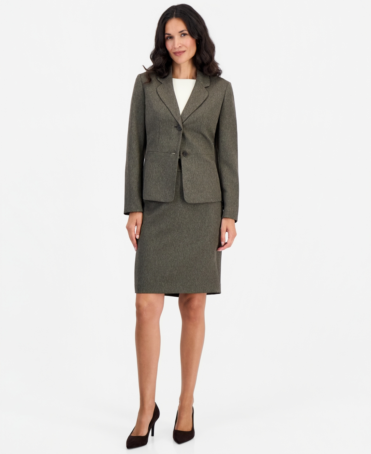 Le Suit Women's Slim-Fit Notch-Collar Two-Button Jacket and Skirt, 2-Piece Set