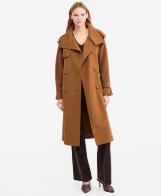 Women's Natalie Double-Breasted Faux Suede Trench Coat