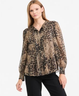 Women's Bella Long-Sleeve Sheer Blouse