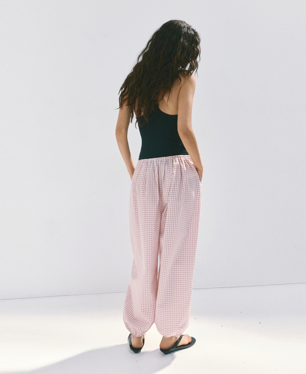 Mango Women's Mid-Rise Plaid Baggy Pants