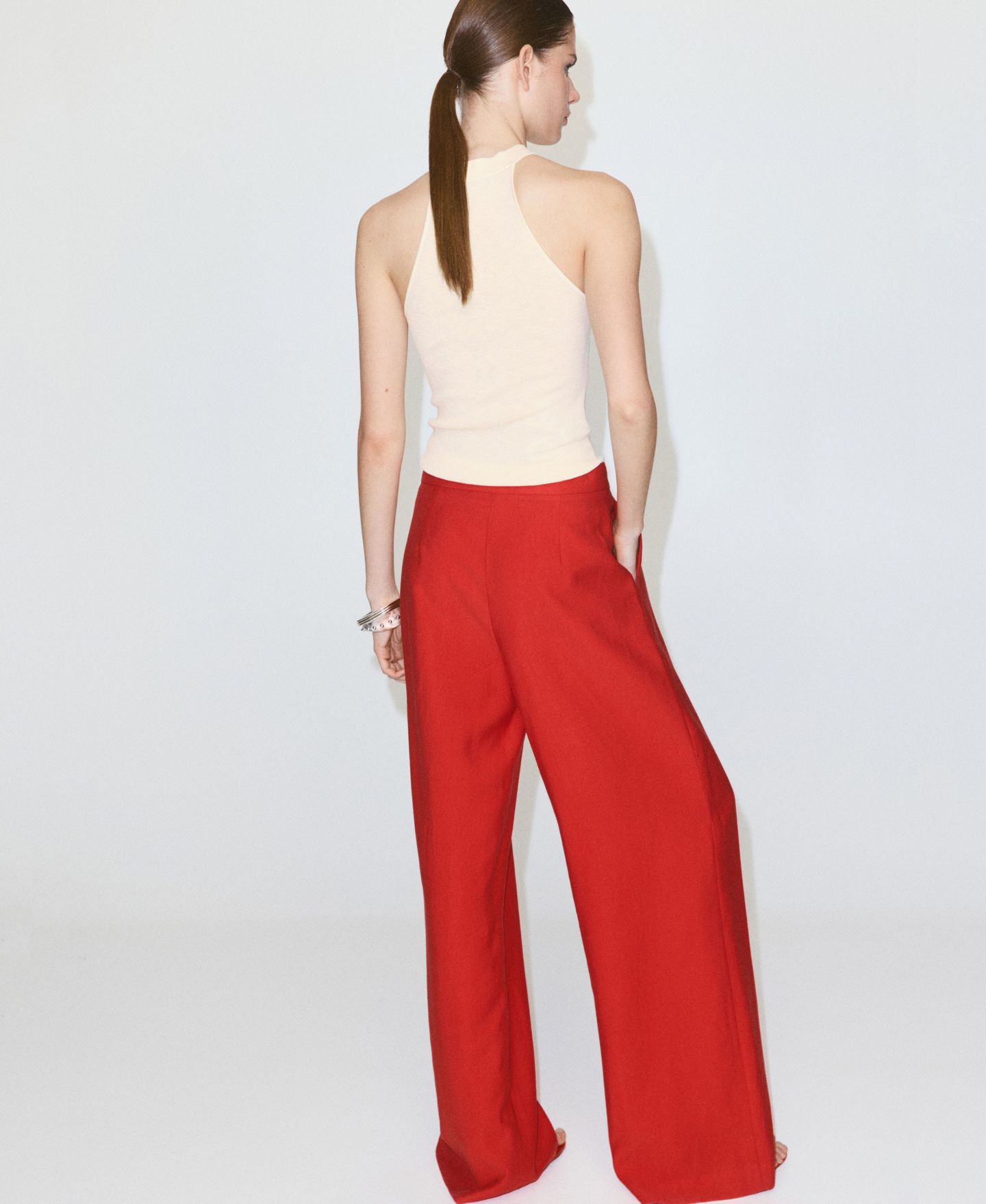 Женский топ Mango Halter-Neck Sleeveless Knit, цвет: Экрю — фото 3