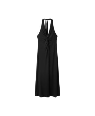 Women's Draped Halter Midi Dress