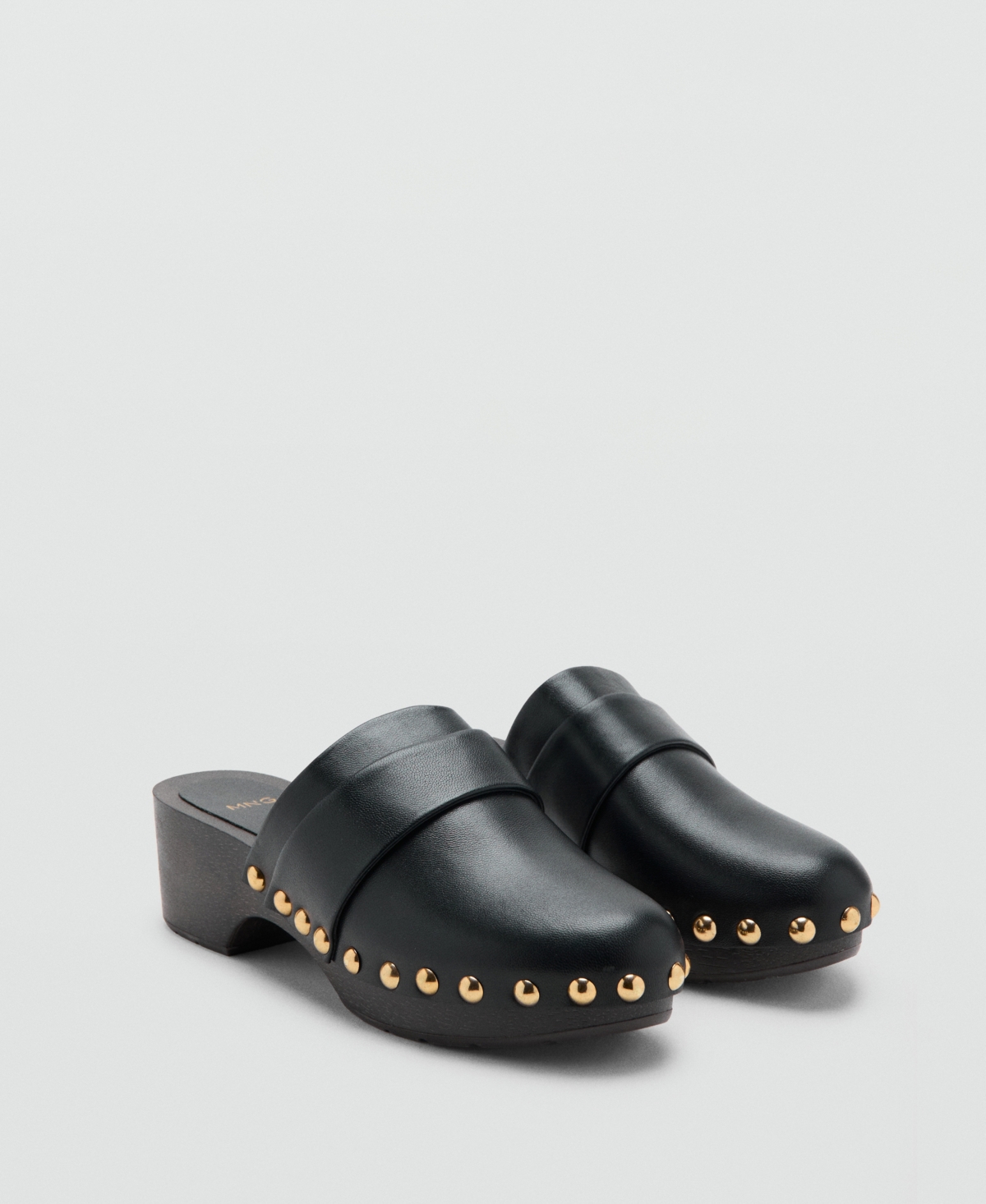 Mango Women's Studded Leather Clogs