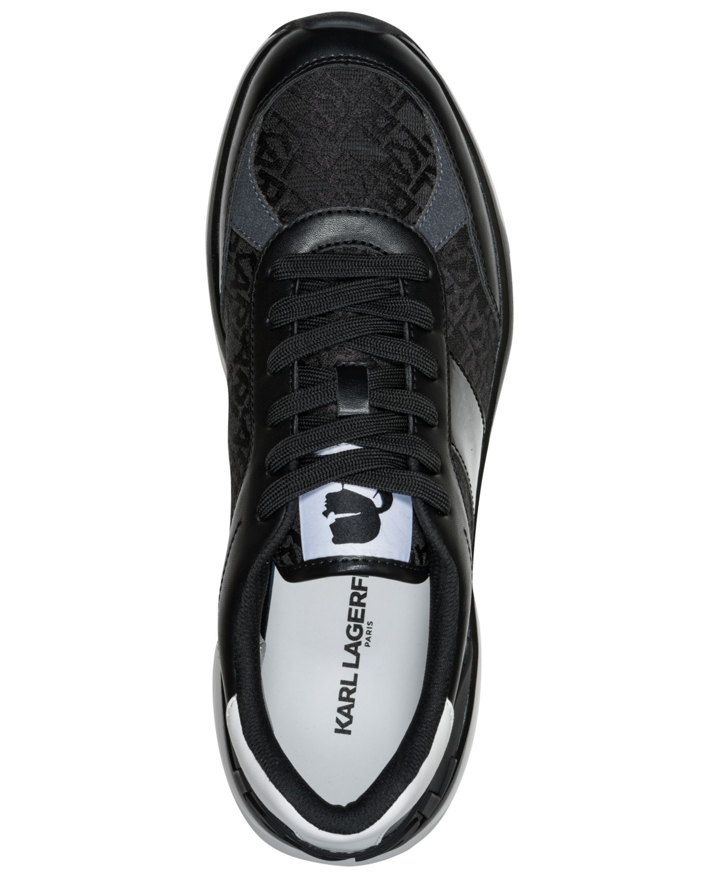 Мужские кроссовки KARL LAGERFELD PARIS Gerald Round-Toe, цвет: Чёрный — фото 4