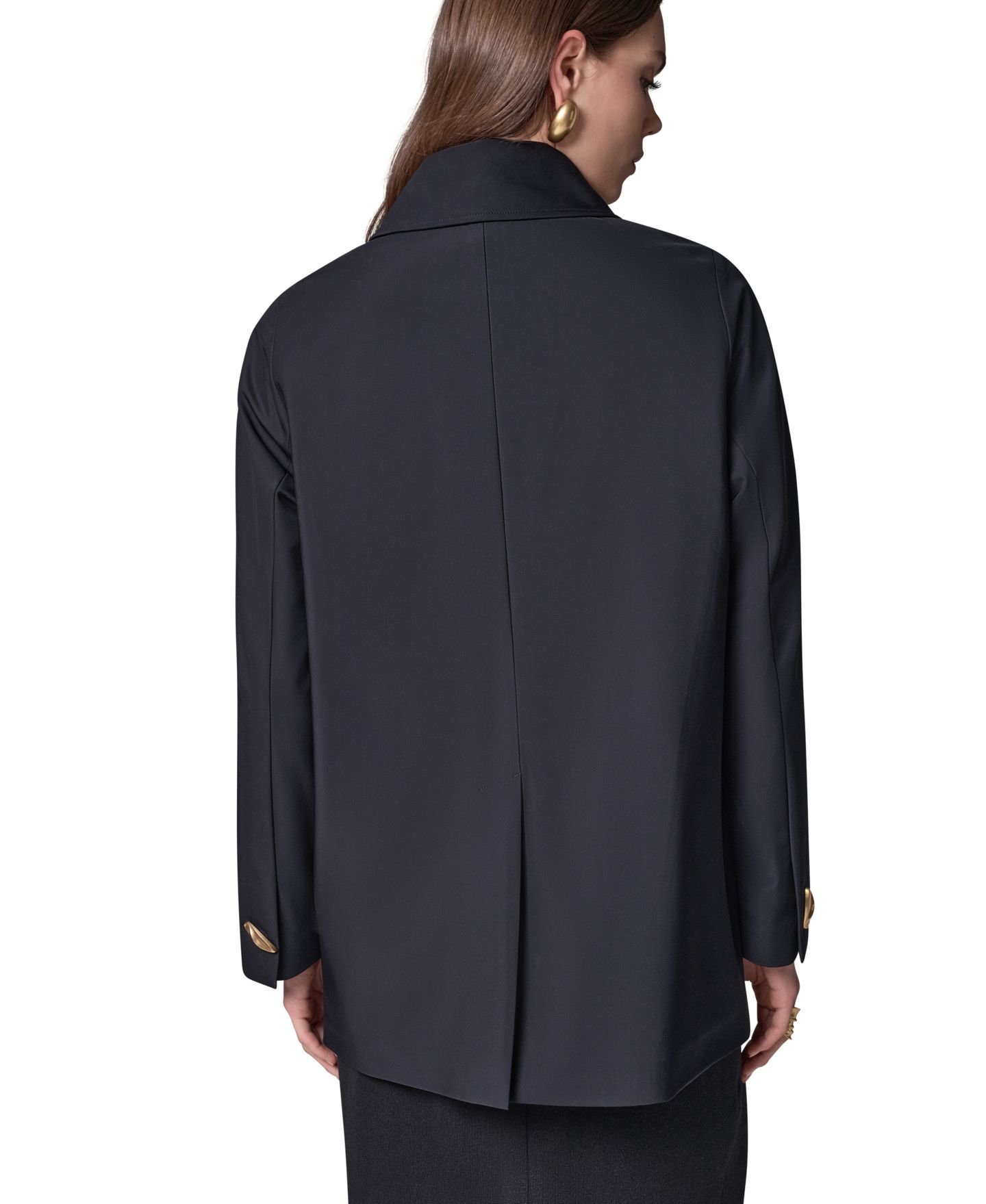 Женские куртки Donna Karan New York Buttoned Water-Resistant Lined Raincoat, цвет: Чёрный — фото 5