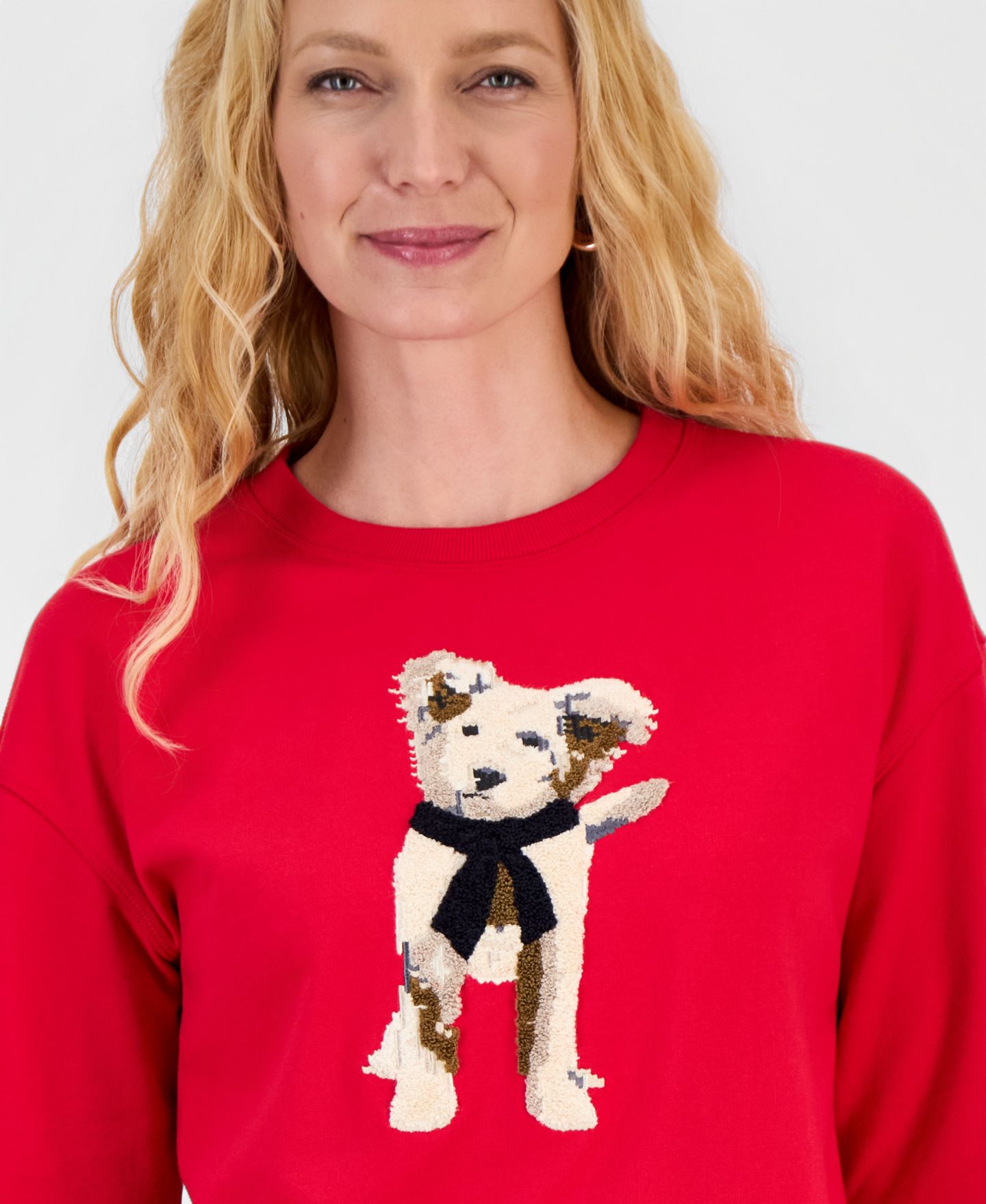 Женская толстовка Nautica Chenille Embroidered Dog Crewneck, цвет: Малиновый — фото 3