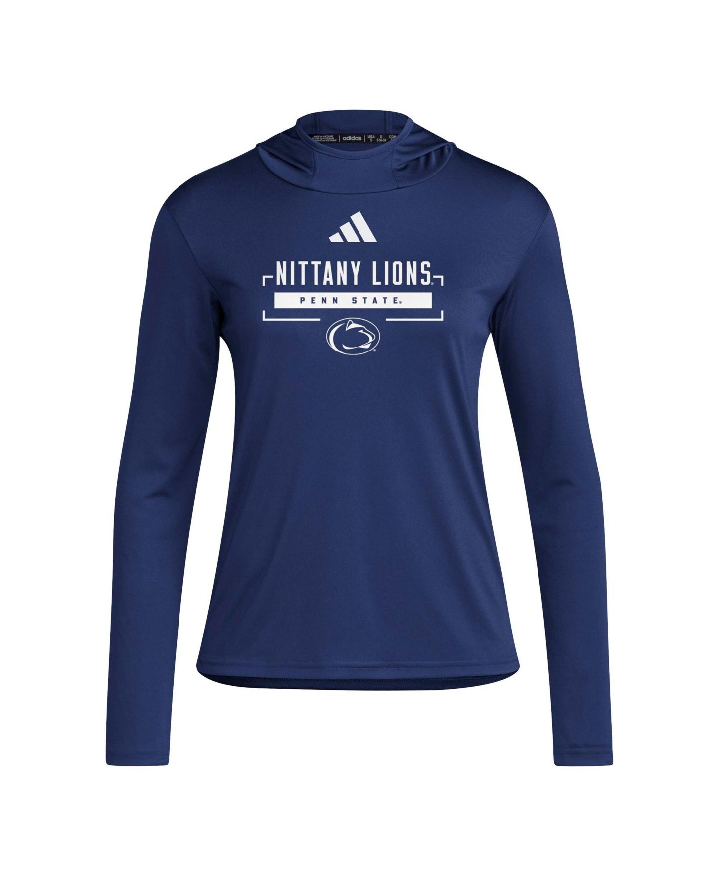 Женская футболка adidas Navy Penn State Nittany Lions D4T Long Sleeve Hooded — фото 2