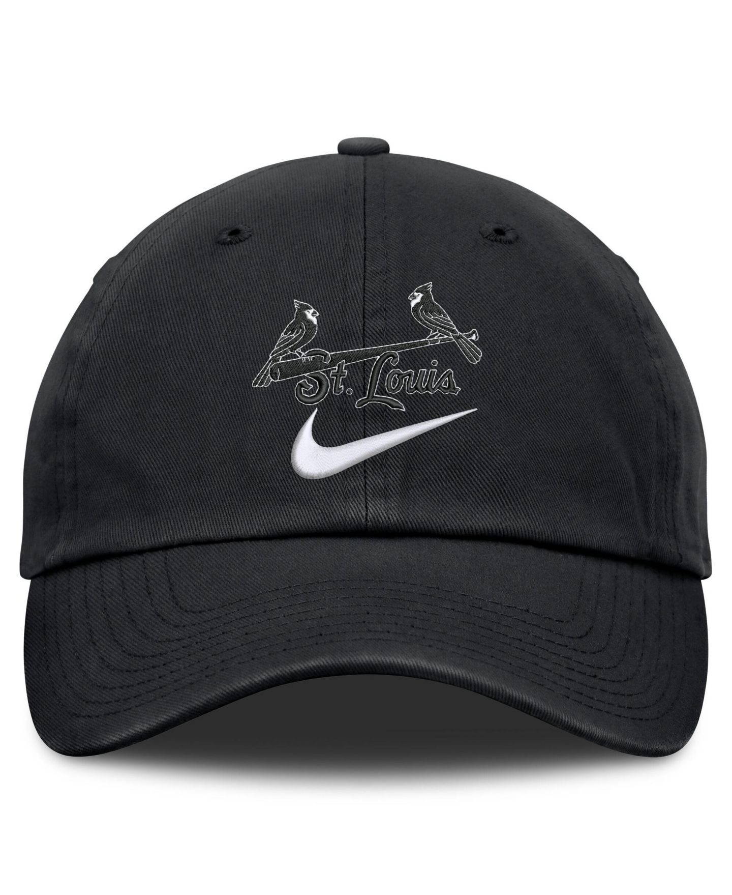 Мужская кепка Nike Black St. Louis Cardinals Primetime Club Adjustable Hat — фото 2