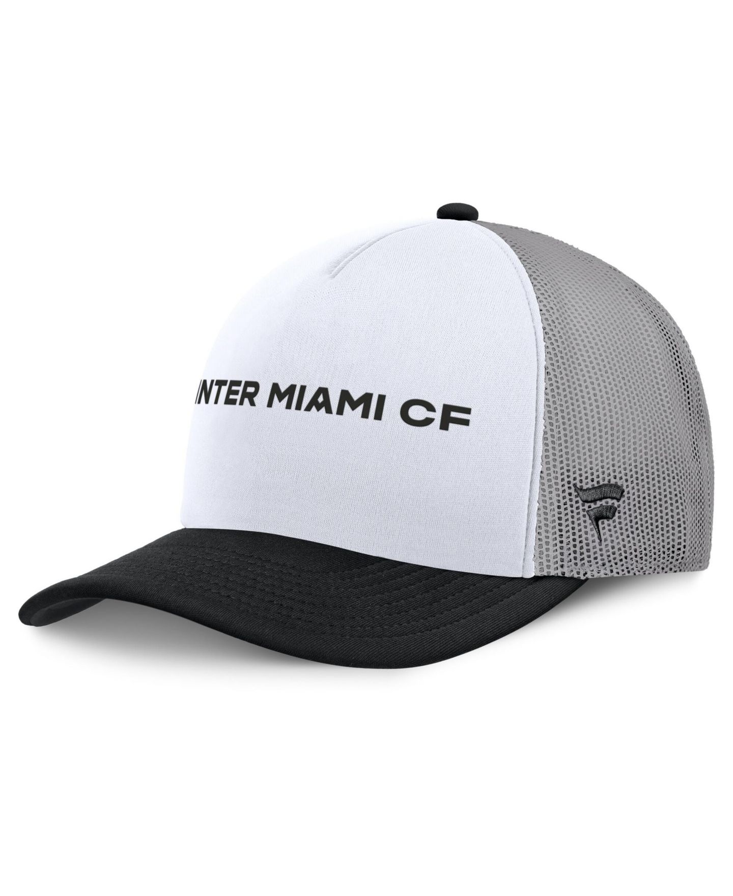 Мужская кепка Fanatics White Inter Miami CF On Deck A-Frame Trucker Adjustable Hat — фото 3