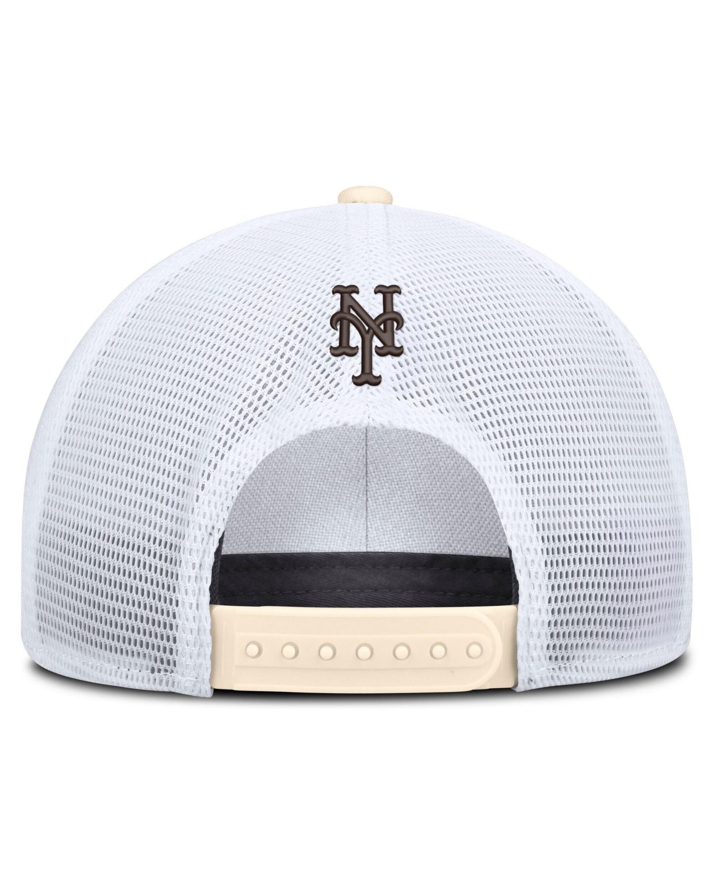Мужская кепка Nike Natural/White New York Mets Rise Dri-FIT Trucker Adjustable Hat — фото 4