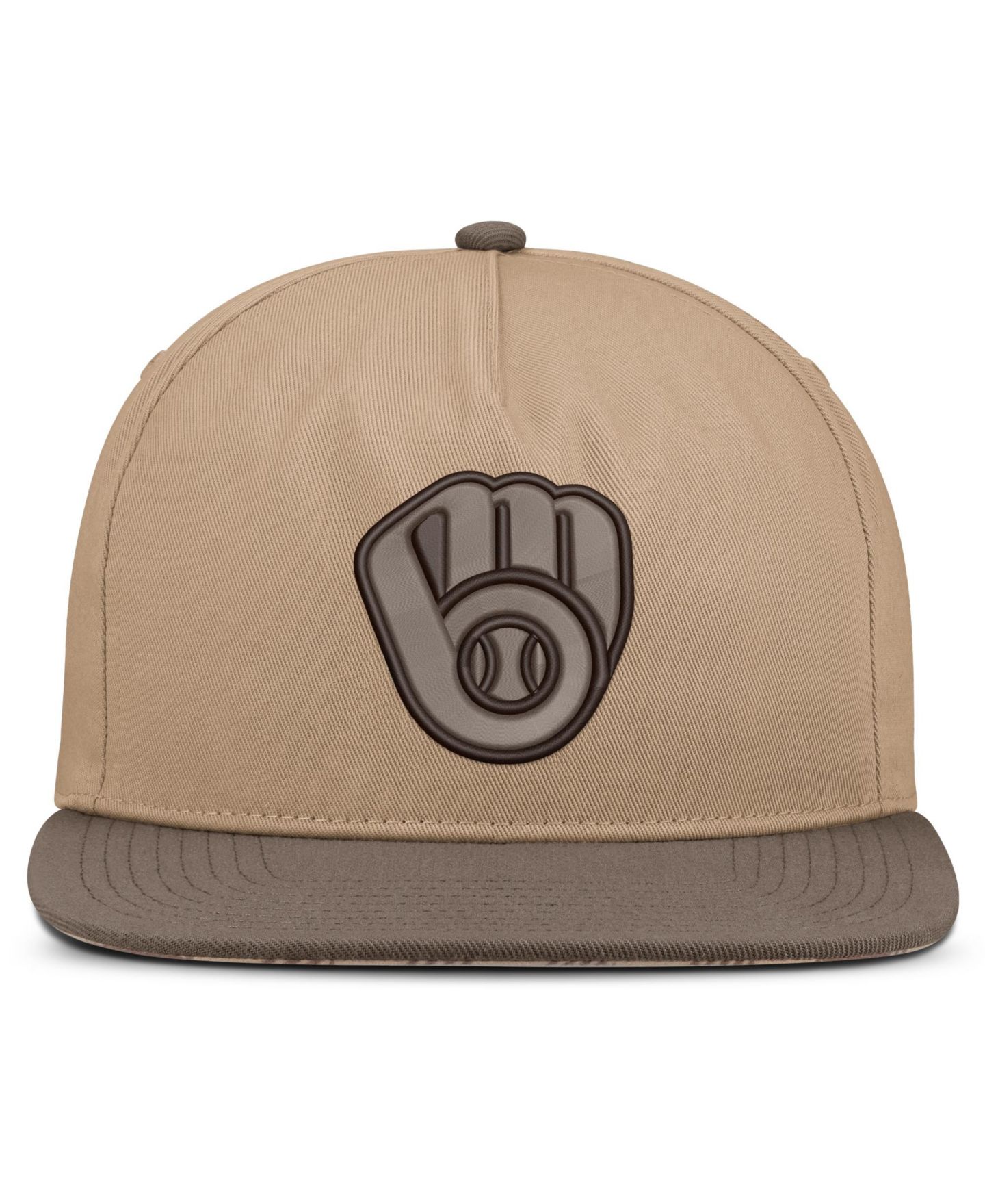 Мужская кепка Nike Light Brown Milwaukee Brewers Statement Adjustable Hat — фото 2