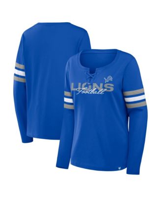 Women's Detroit Lions Team First Coverage Scheme Lace-Up Long-Sleeve T-Shirt