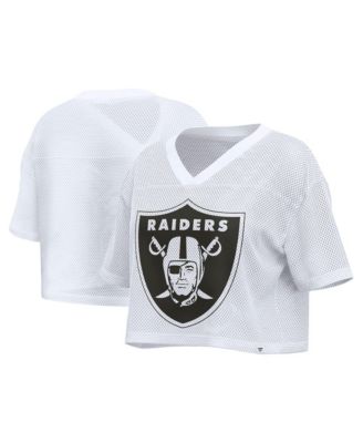 Women's Las Vegas Raiders Oversized Cropped V-Neck Jersey