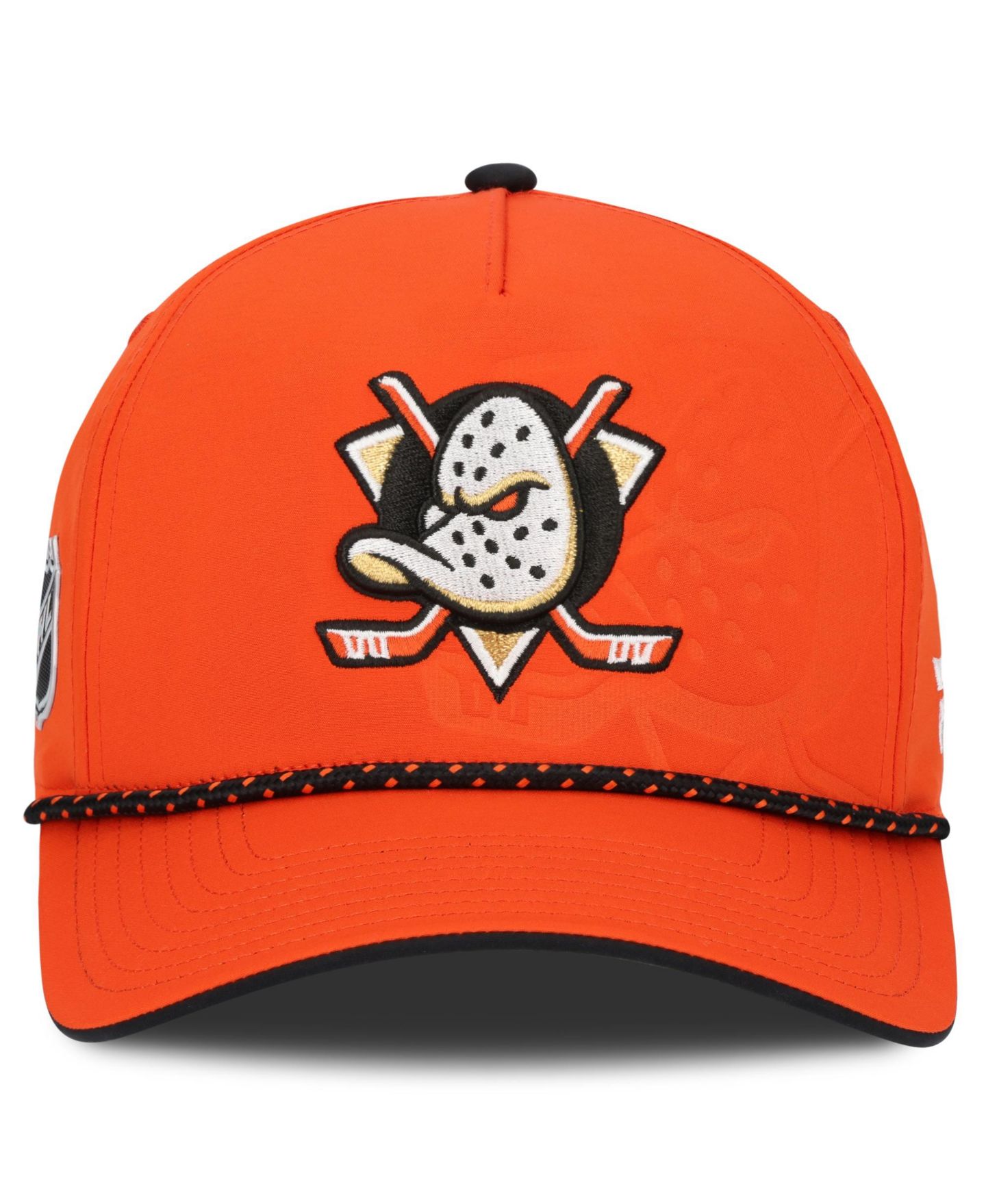 Мужская кепка Fanatics Orange Anaheim Ducks On Stage Podium A-Frame Adjustable Hat — фото 2