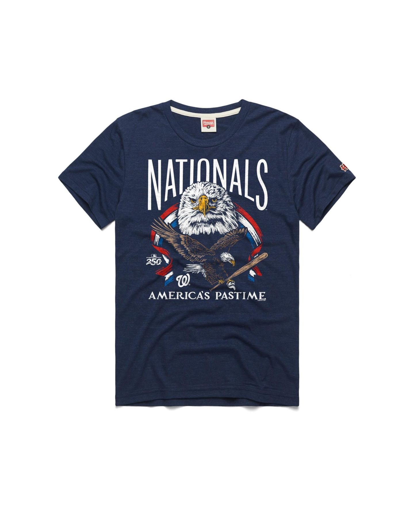 Мужская футболка Homage Navy Washington Nationals America's Pastime Tri-Blend — фото 1
