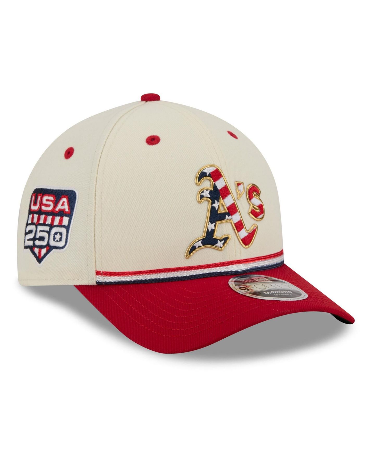 Детская кепка New Era Cream/Red Athletics USA 250 9FORTY M-Crown Adjustable Hat — фото 1