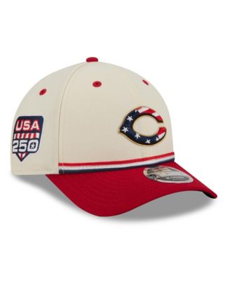 Big Boys and Girls Cream/Red Cincinnati Reds USA 250 9FORTY M-Crown Adjustable Hat
