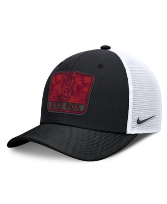 Men's Black/White Boston Red Sox Camo Rise Trucker Dri-FIT Adjustable Hat