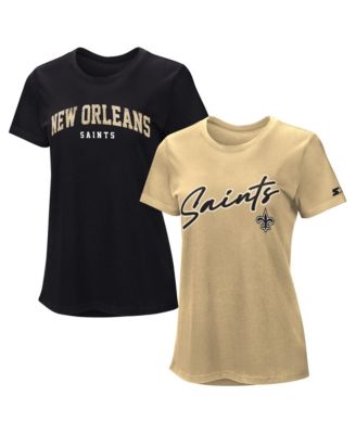Women's 2-Piece Black/Vegas Gold New Orleans Saints T-Shirt Combo Pack