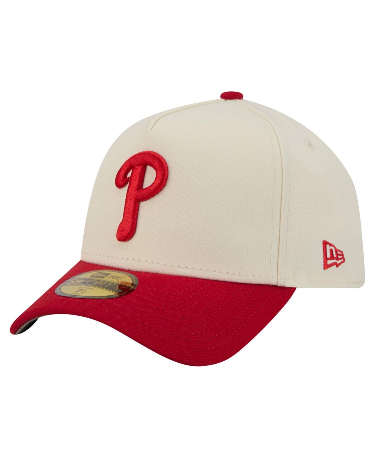 Мужская кепка New Era Cream Philadelphia Phillies Chrome A-Frame 59FORTY Fitted Hat — фото 3