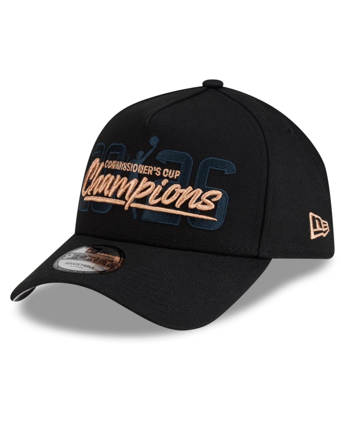 Мужская кепка New Era Black New York Liberty 2026 WNBA Commissioner's Cup Champions A-Frame 9FORTY Adjustable Hat — фото 3