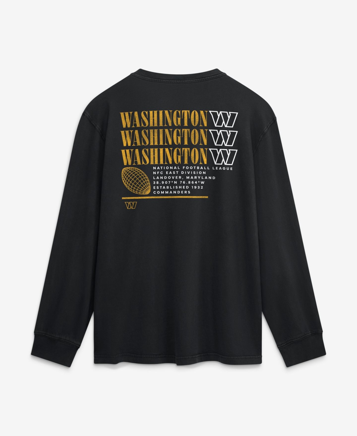 Мужская футболка Fanatics Black Washington Commanders Relaxed Fullback Drive Long Sleeve Fashion — фото 3