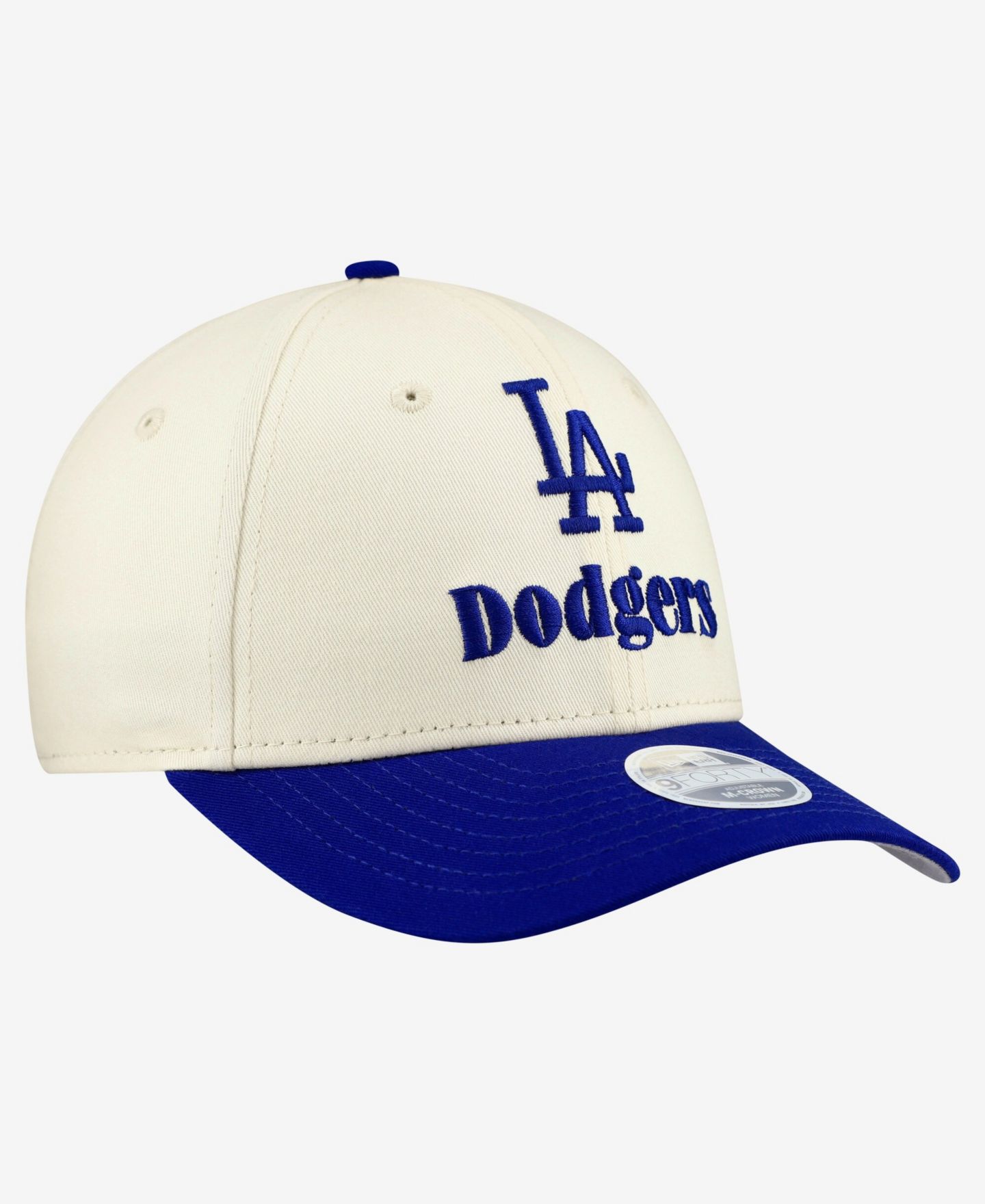 Женская кепка New Era Cream/Royal Los Angeles Dodgers Primary 9FORTY M-Crown Adjustable Hat — фото 3