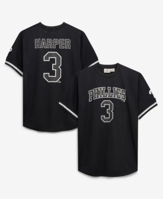 Men's Bryce Harper Black/White Philadelphia Phillies Big & Tall Heavyweight Mesh Jersey