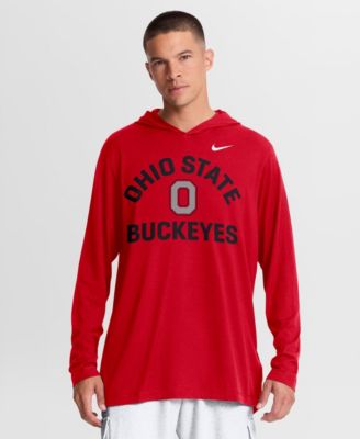 Men's Scarlet Ohio State Buckeyes Primetime Arch Tri-Blend Dri-FIT Long Sleeve Hooded T-Shirt