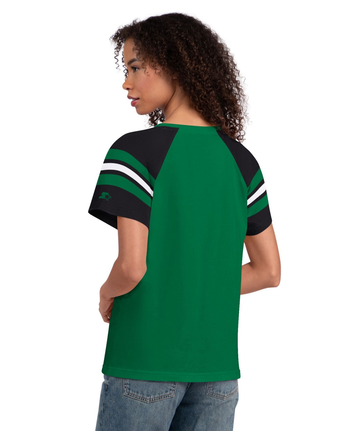 Женская футболка Starter Kelly Green Philadelphia Eagles Game On Notch Neck Raglan — фото 2