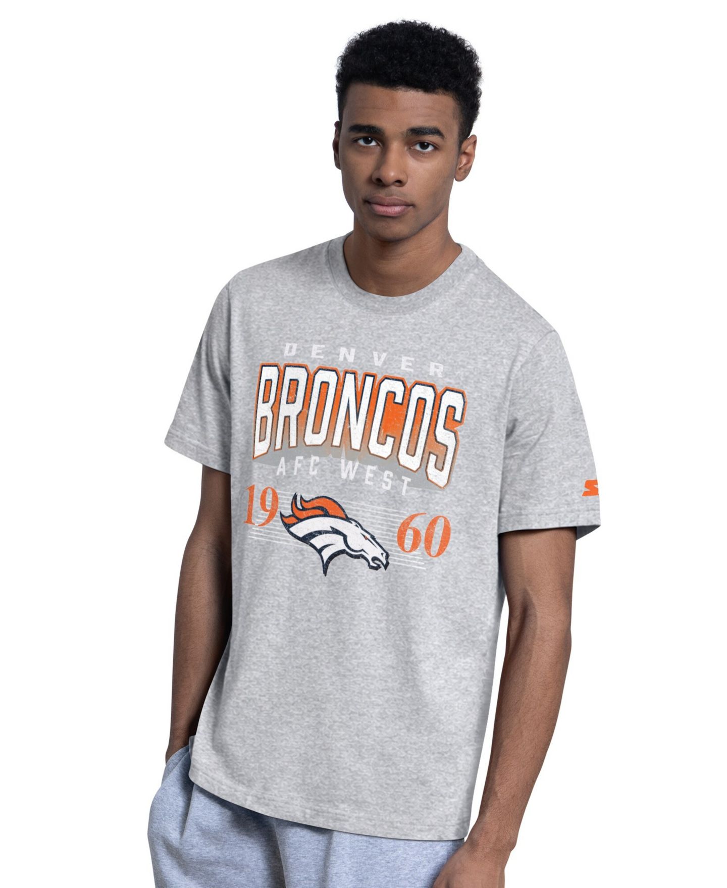 Мужские футболки Starter 2-Pack Orange/Gray Denver Broncos Logo T-Shirt Set — фото 4