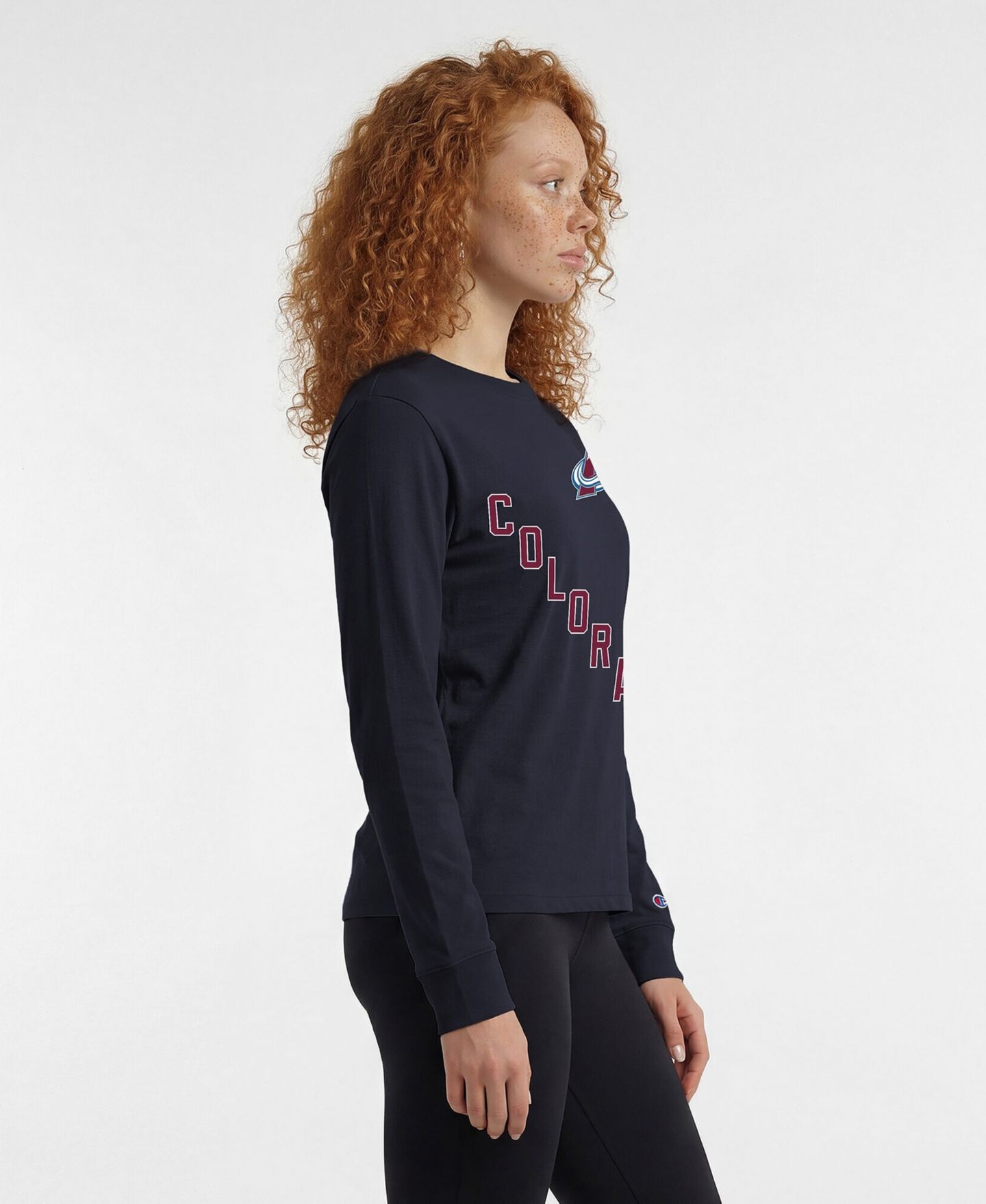 Женская футболка Champion Navy Colorado Avalanche 2-Hit Long Sleeve — фото 4
