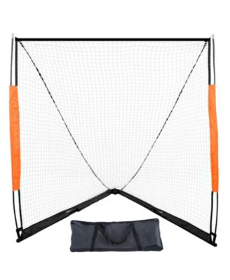 Portable Lacrosse Goal, 6' x 6' Fiberglass Training Net with Carry Bag, Foldable Backyard Practice Goal