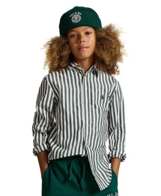Boys' 8-20 Striped Cotton Poplin Shirt