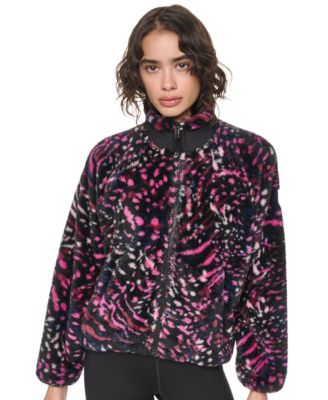 Women's Printed Sherpa Fleece Mock Neck Jacket