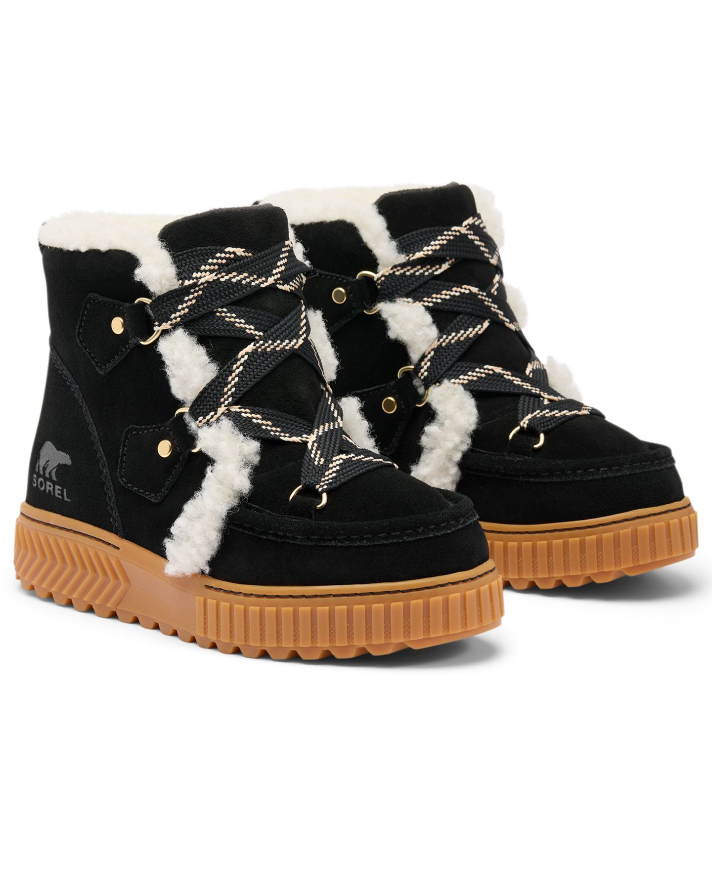 Женские ботинки Sorel Ona Ave Alpine Plus Waterproof Lace-Up, цвет: Чёрный / Карамельный — фото 7