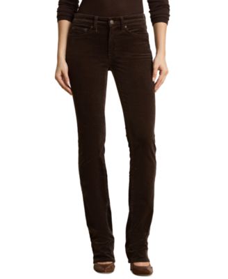 Women's Mid-Rise Slim-Straight Corduroy Pants