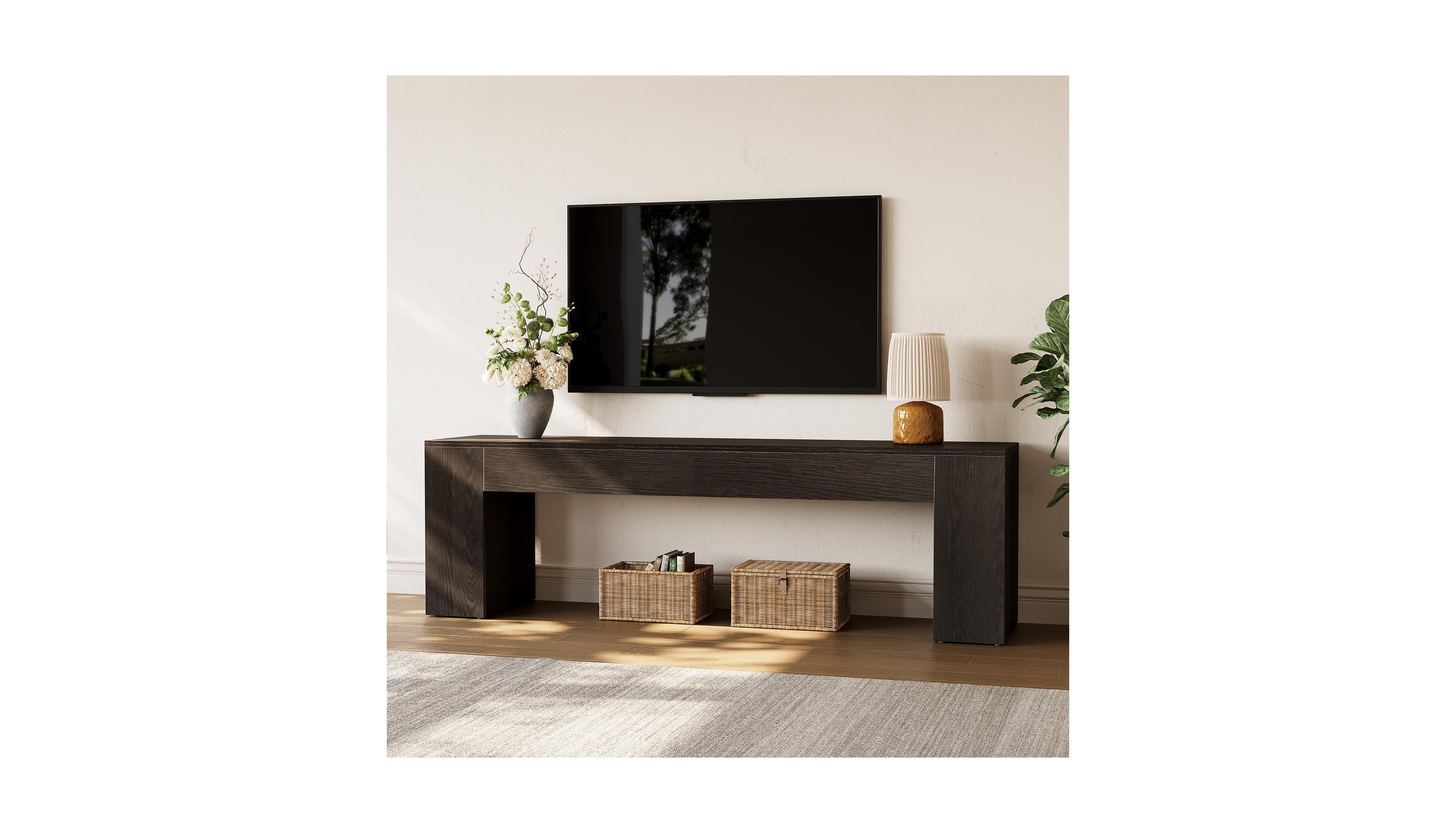 Tribesigns 70.8" Tv Stand, Wooden Entertainment Center, Low Console Table for TVs Up to 80", Modern Chic Center