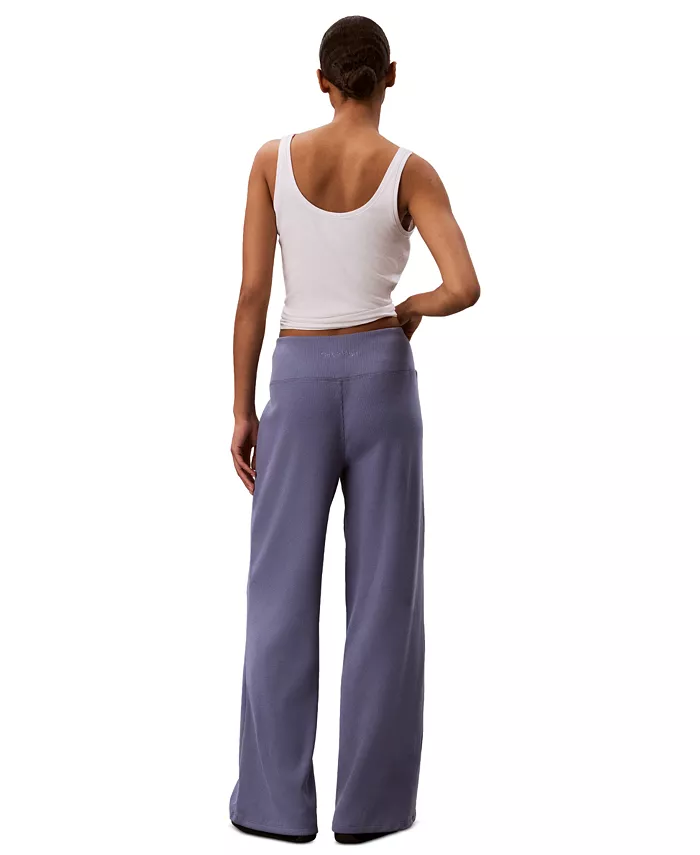 Women's Pull-On Waffle-Knit Relaxed-Fit Straight-Leg Pants - thumbnail 10