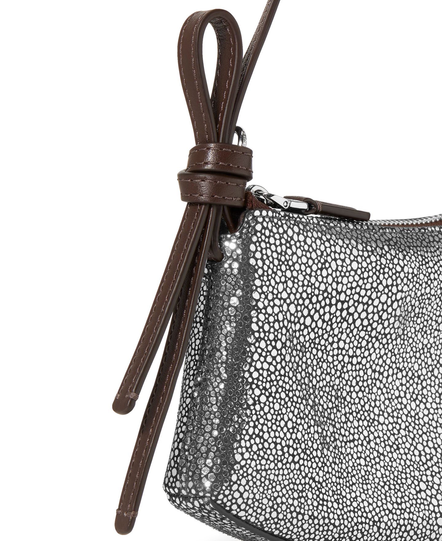 Женская маленькая сумка-пошетт kate spade new york Loop с металлическим узором в горошек, цвет: Металлик — фото 4