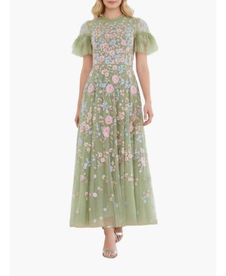 Women's Antoinettes Floral Round Neck Midi Gown