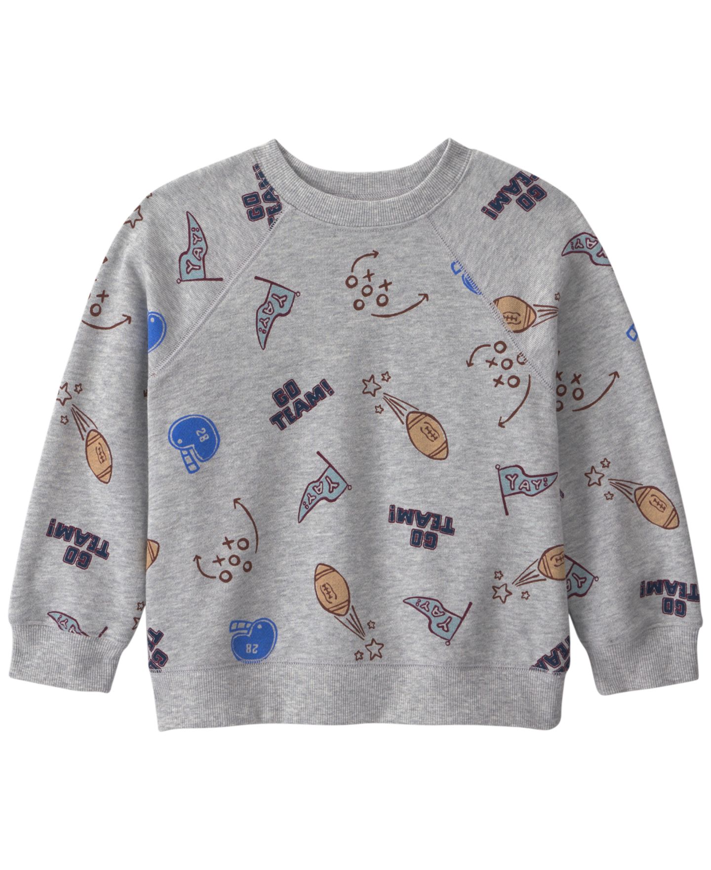 Свитшот Carter's Game Day Round Neck Sweatshirt для мальчиков-малышей, цвет: Серый — фото 1
