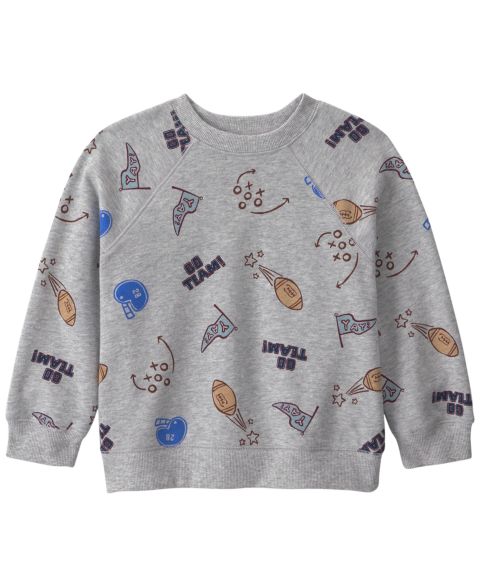 Свитшот Carter's Game Day Round Neck Sweatshirt для мальчиков-малышей, цвет: Серый