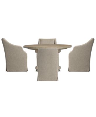 Tribeca 5-Piece Round Dining Set (Table & 4 Upholstered Armchairs)
