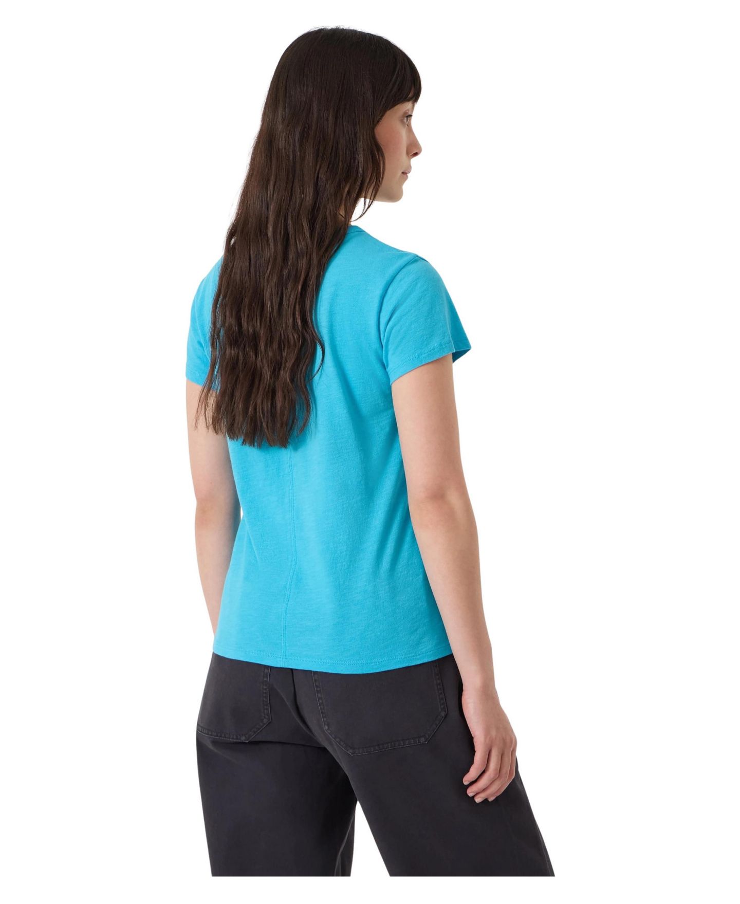 Женская футболка Hush Slim Fit Slub Cotton Crew, цвет: Синий — фото 3